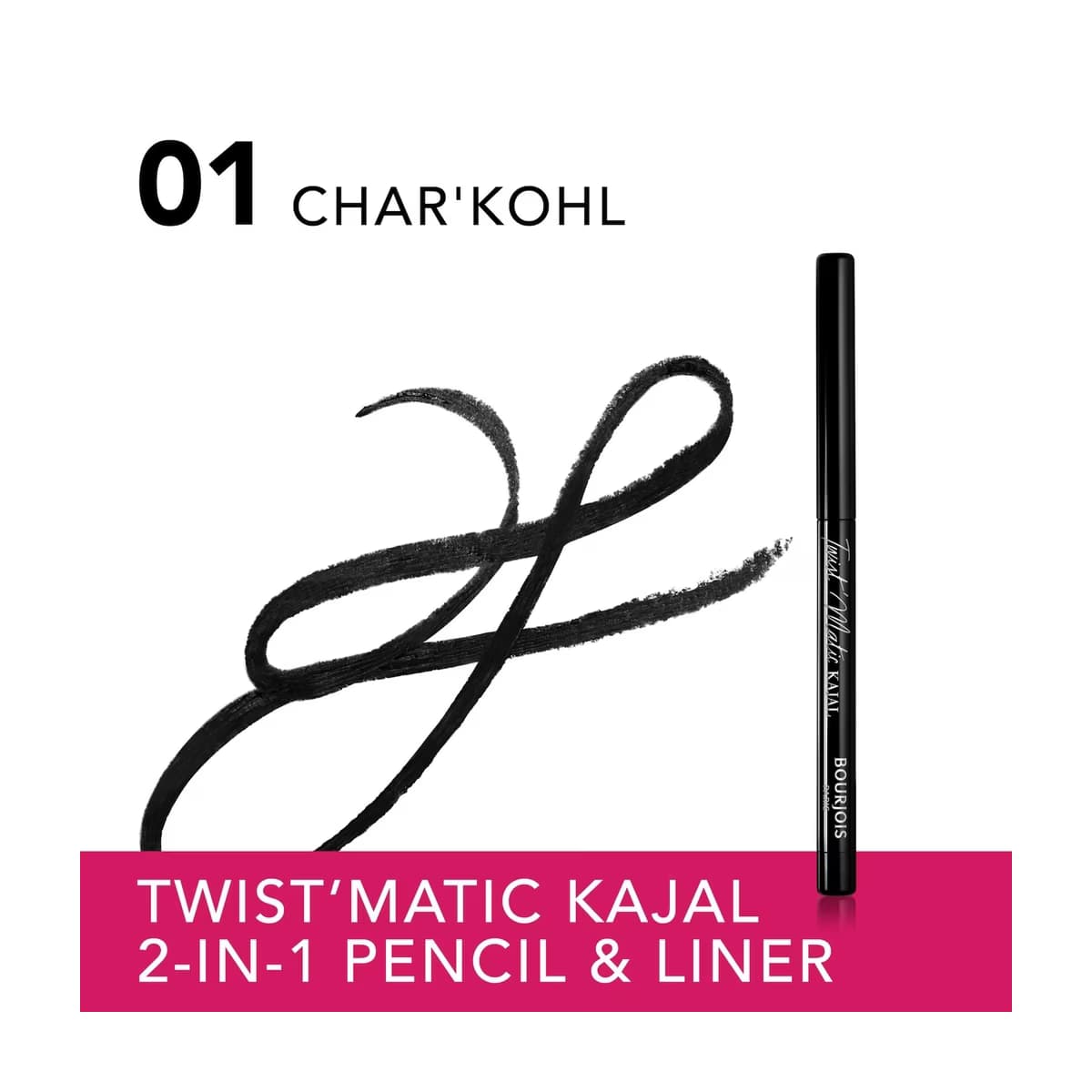 Bourjois Twist Matic Kajal 2 in 1 Göz Kalemi 01 Char'kohl