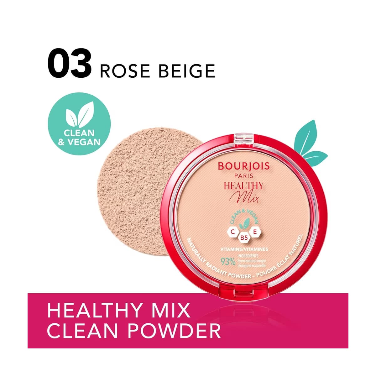 Bourjois Healthy Mix Clean Pudra 03 Rose Beige