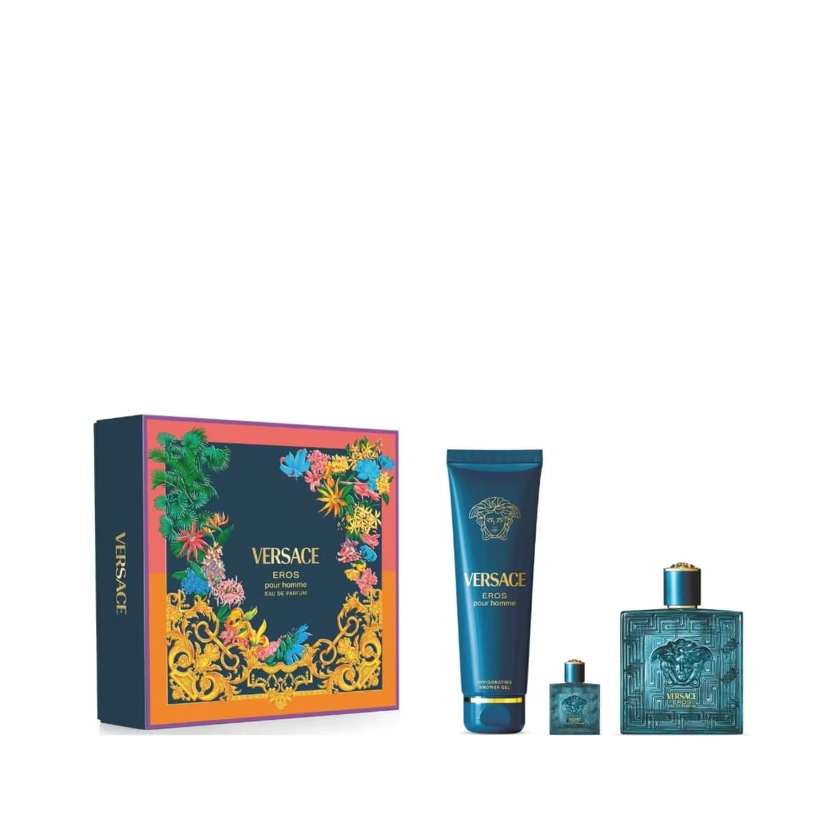 Versace Eros EDP Erkek Parfüm Seti (Parfüm 100 ml + 5 ml + Duş Jeli 150 ml)