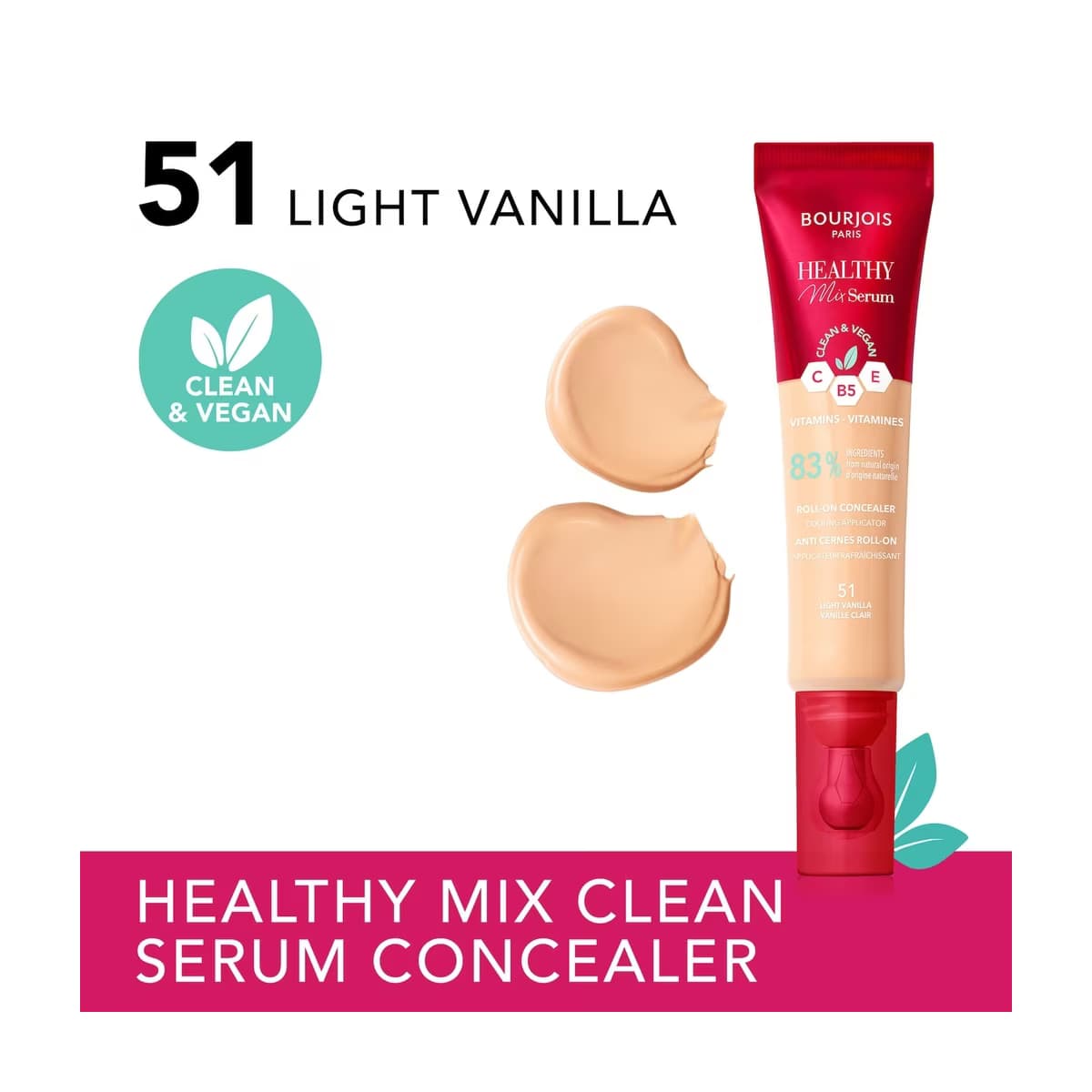 Bourjois Healthy Mix Clean Serum Kapatıcı 51 Light Vanilla