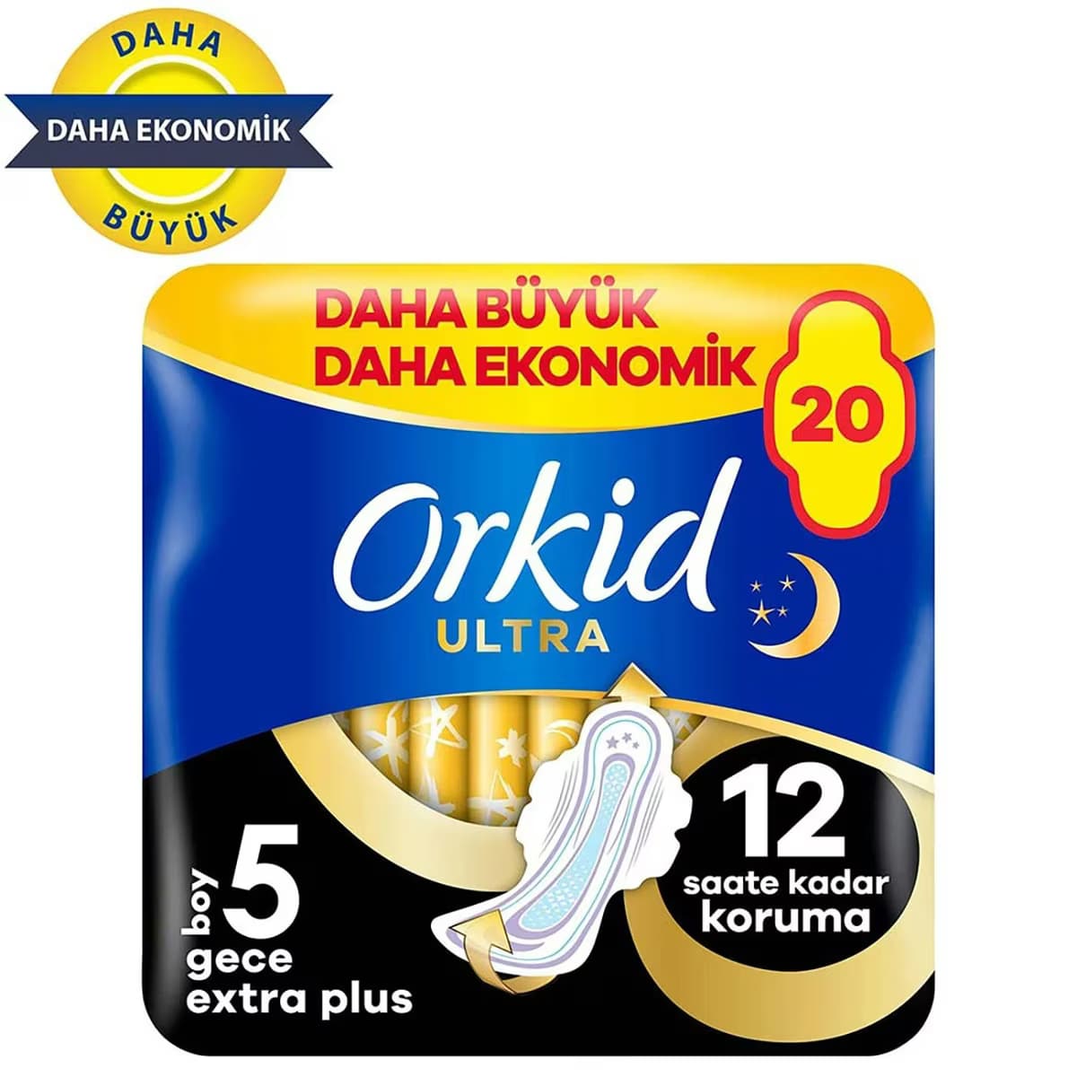 Orkid Hijyenik Ped Ultra Extra Plus Dörtlü Gece 20'li