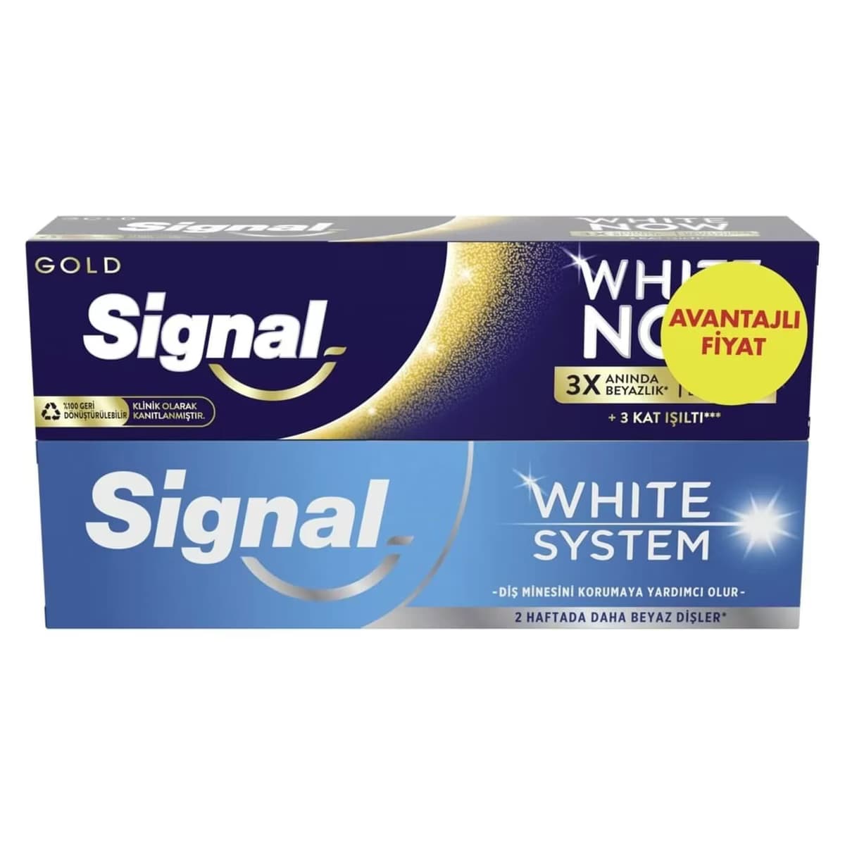 Signal Diş Macunu White Now Gold+ White System Original 2x75 ml