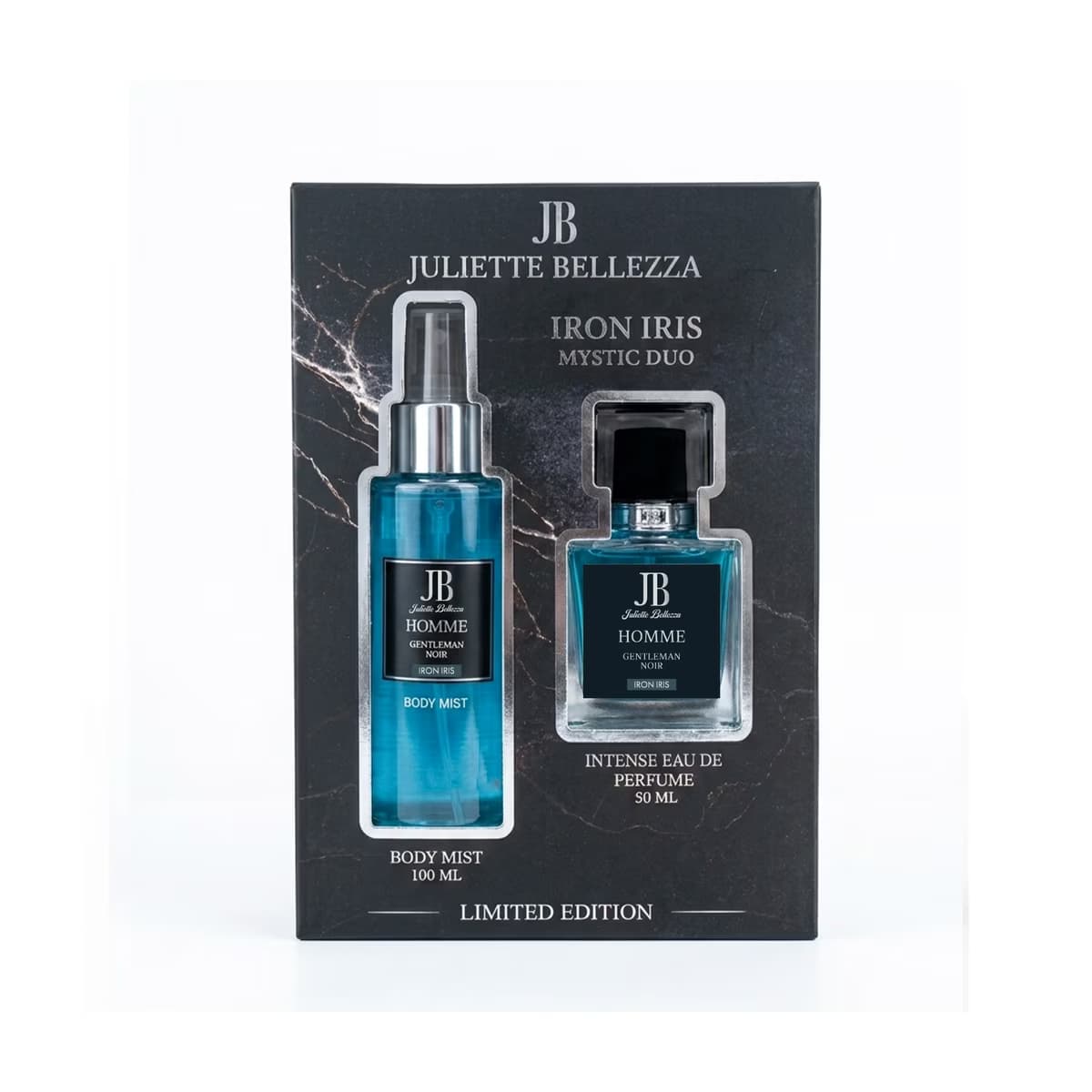 Juliette Bellezza Iron Iris Mystic Duo 100 ml vücut spreyi ve 50 ml EDP parfüm seti