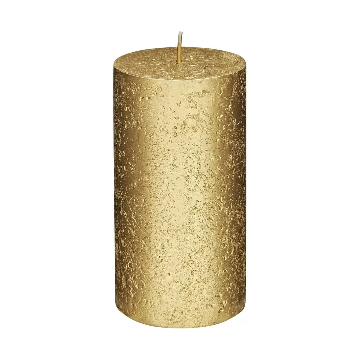 Rubin Licht Silindir Mum Rustik Metalik Altın, 130x68 mm