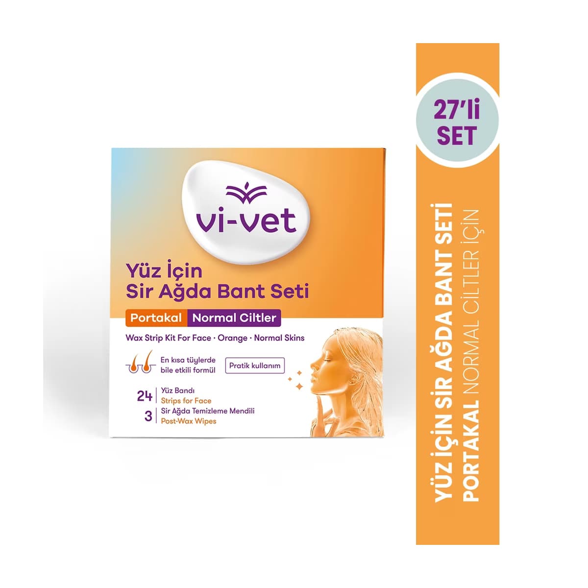 Vi-Vet Portakallı Yüz İçin Sir Ağda Bant Seti 27'li