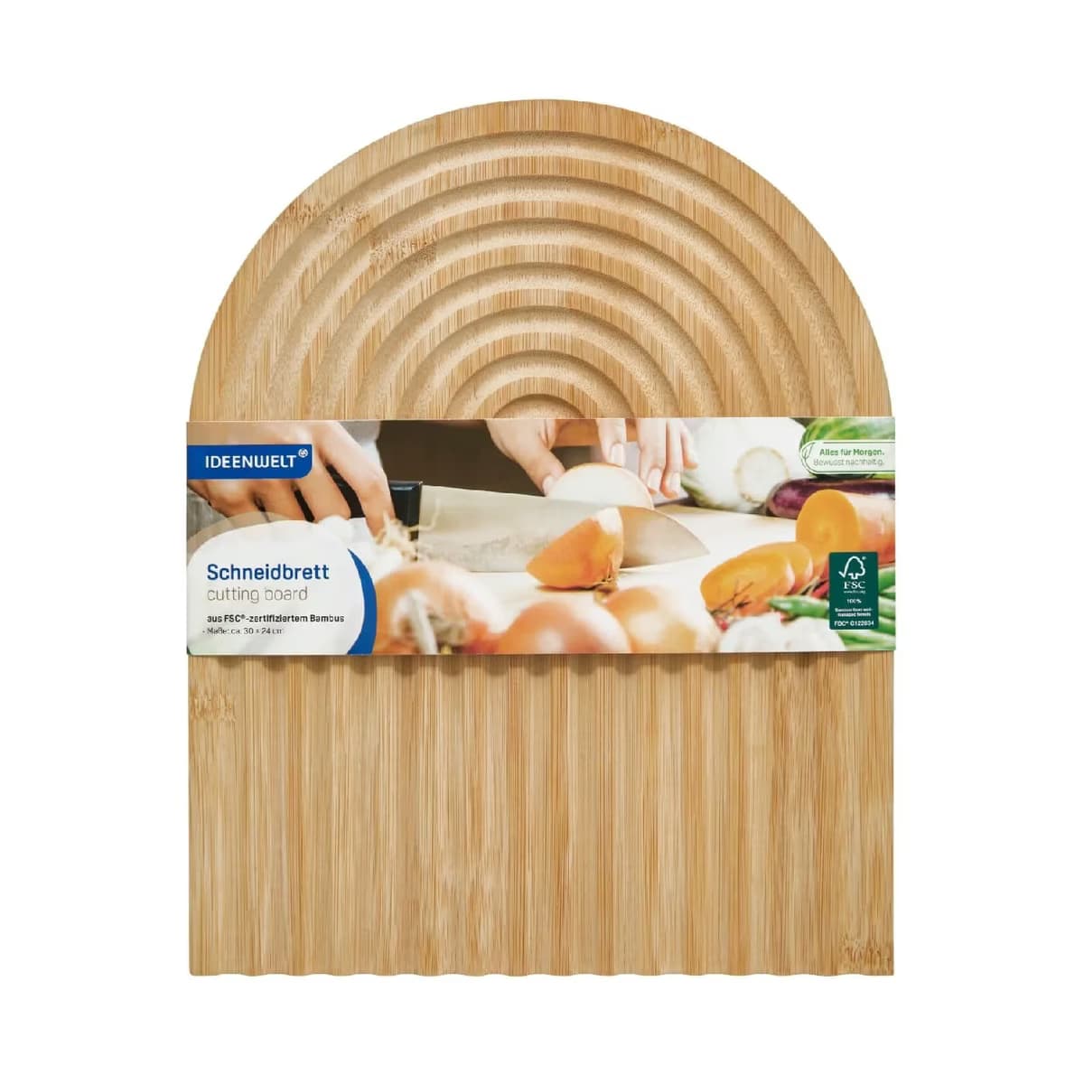 Ideenwelt Bambu Kesme Tahtası Oval Oluklu, 1 Adet