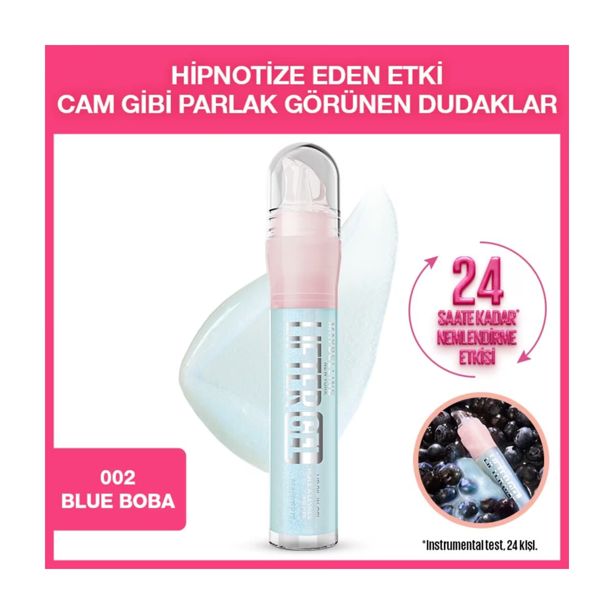 Maybelline New York Lifter Gel Ekstra Parlak ve Nemlendirici Dudak Parlatıcısı 002 Blue Boba