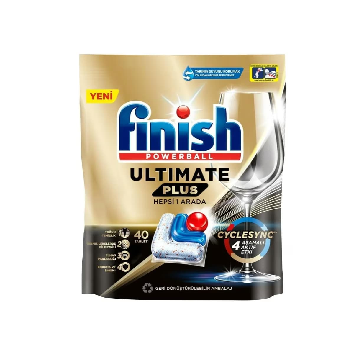 Finish Ultimate Plus Bulaşık Makinesi Deterjanı Tableti 40 Kapsül