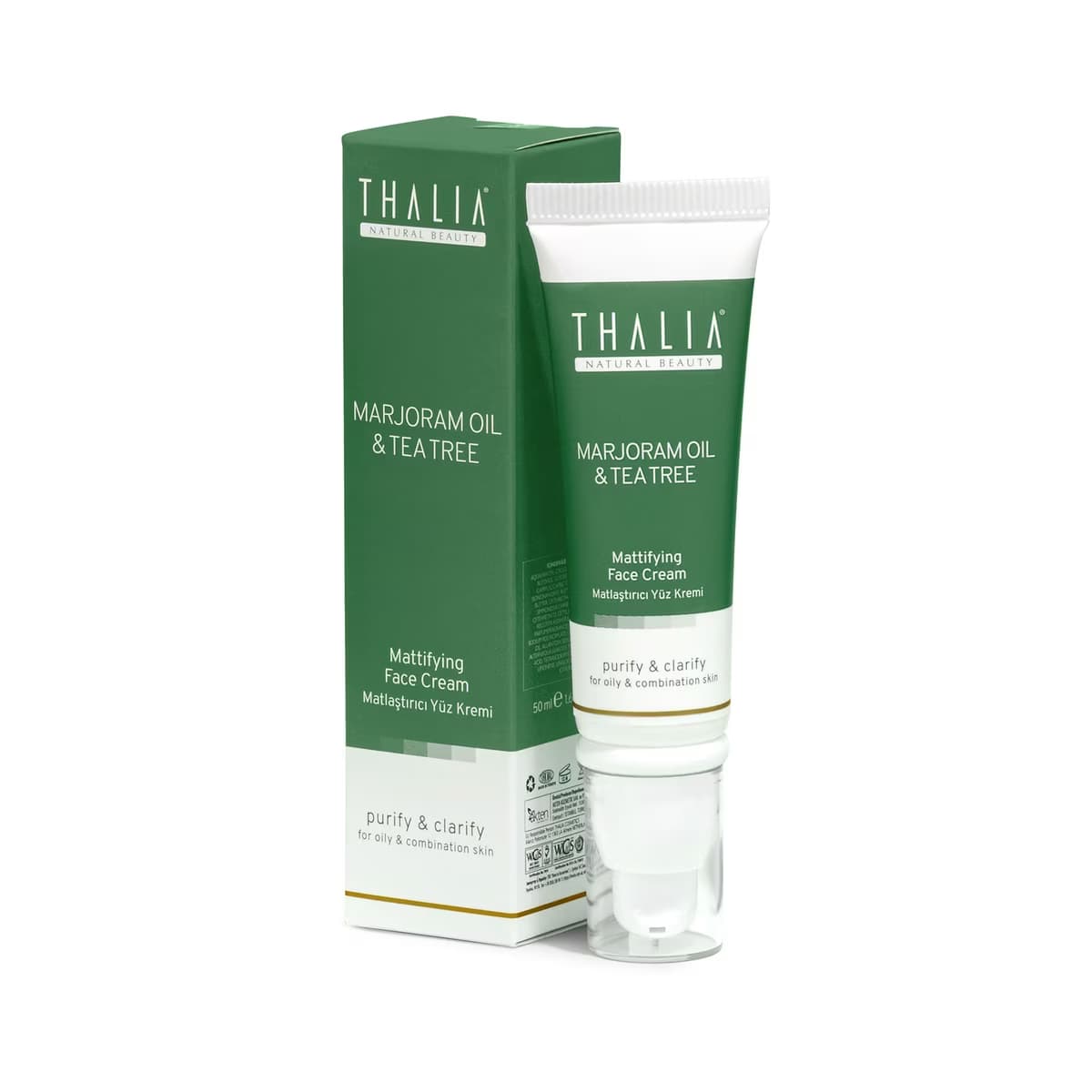 Thalia Marjoram Yağı & Çay Ağacı Matlaştırıcı Yüz Kremi 50 ml