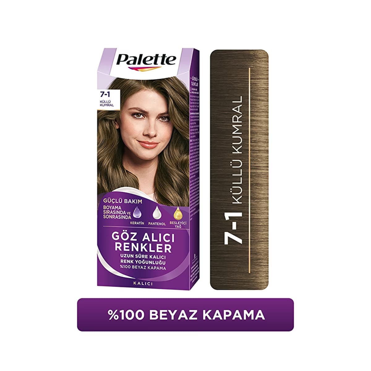 Palette Göz Alıcı Renkler Saç Boyası 7-1 Küllü Kumral - Gratis