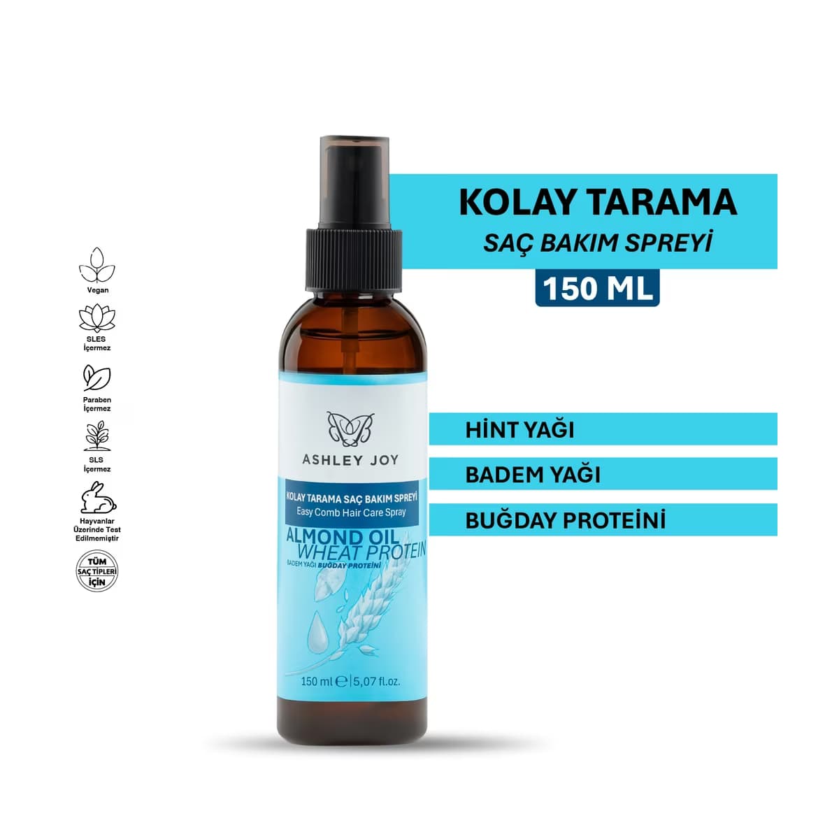 Ashley Joy Çift Fazlı Bakım & Kolay Tarama Saç Spreyi 150 ml