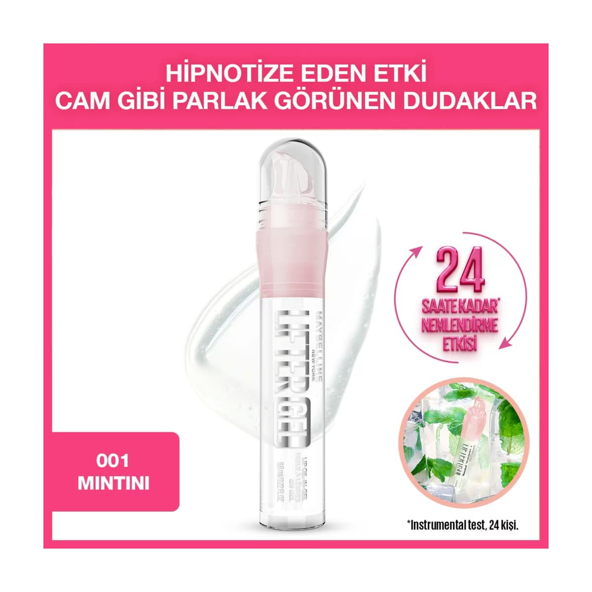 Maybelline New York Lifter Gel Ekstra Parlak ve Nemlendirici Dudak Parlatıcısı 001 Mintini