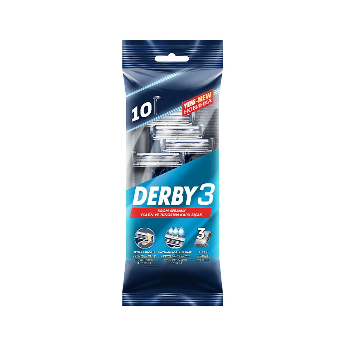 Derby Samurai 3 Klasik 10'lu Poşet Tıraş Bıçağı - Gratis