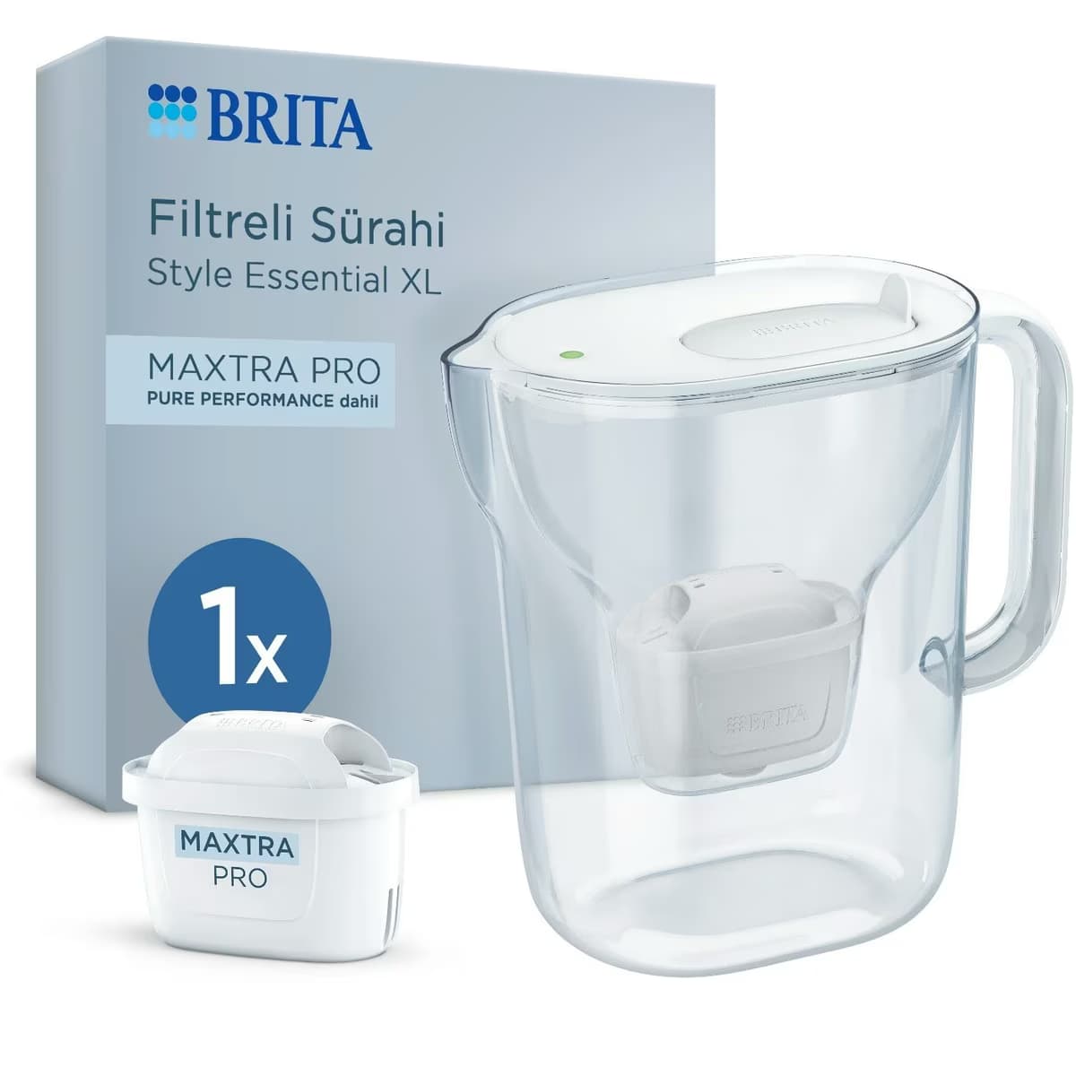 Brita Style Essential XL 1 x MAXTRA PRO Filtreli Su Arıtma Sürahisi Beyaz 3,6 LT
