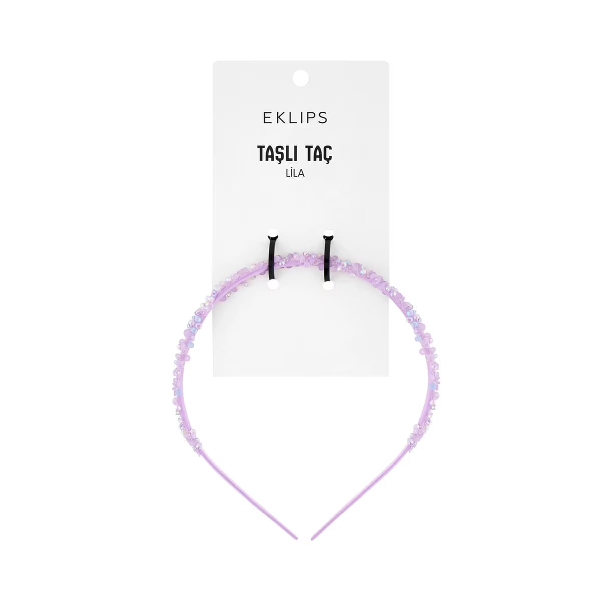 Eklips Taşlı Taç Lila