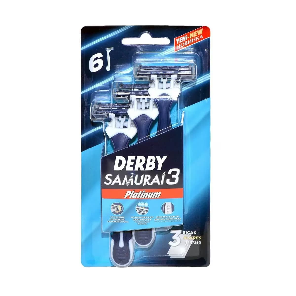 Derby Samurai Tıraş Bıçağı Platinium 3 Blister 6'lı