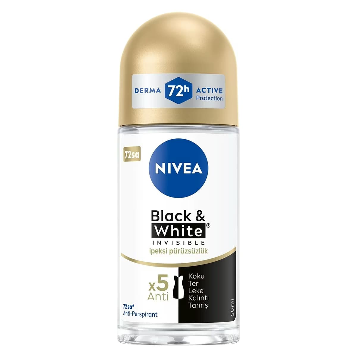Nivea Black & White Invisible Roll On İpeksi Pürüzsüzlük 50 ml