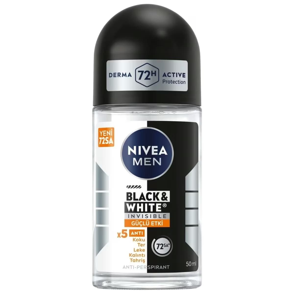 Nivea Men Erkek Roll-on Deodorant 72h Anti-perspirant Black&White Invisible Güçlü Etki 50 ml