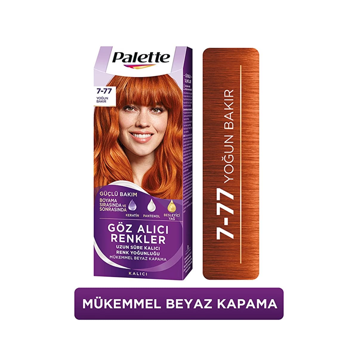 Palette Göz Alıcı Renkler Saç Boyası 7-77 Yoğun Bakır - Gratis
