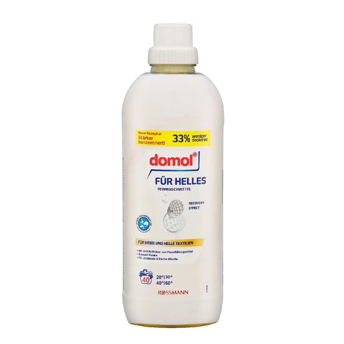 Domol Çamaşır Maki̇nesi̇ Deterjanı Sıvı Beyaz ve Açık Renkler 40Y, 1000ML