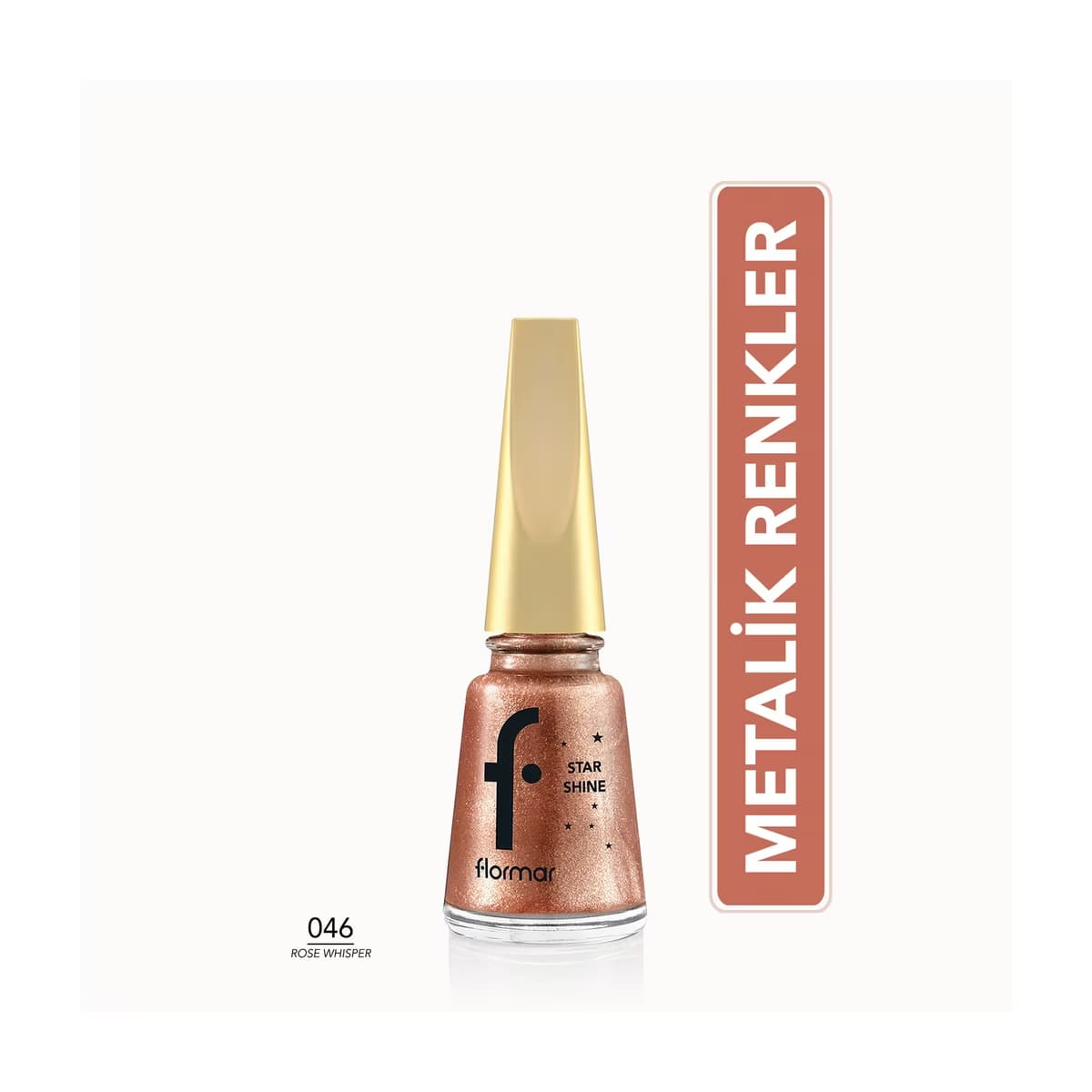 Flormar Star Shine Yoğun Pigmentli ve Metalik Görünümlü Oje 046 Rose Whisper