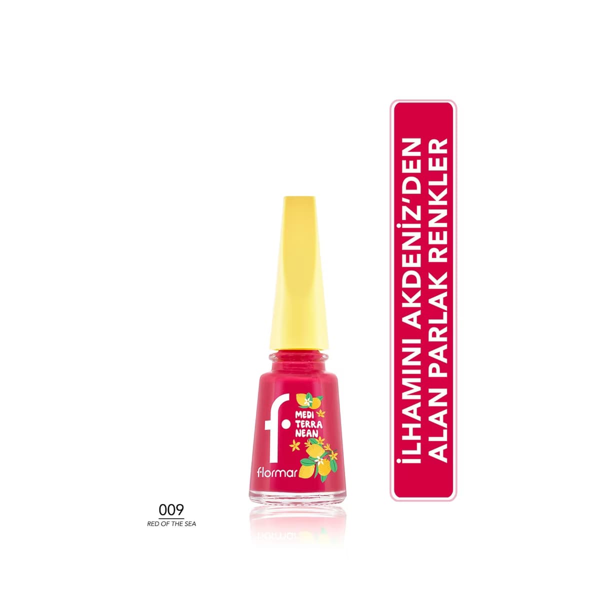 Flormar Mediterranean Yoğun Pigment Parlak Bitişli Oje 009 Red of the Sea
