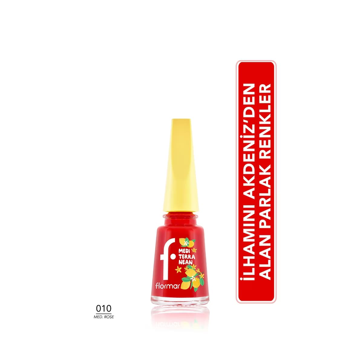 Flormar Mediterranean Yoğun Pigment Parlak Bitişli Oje 010 Mediterranean Rose