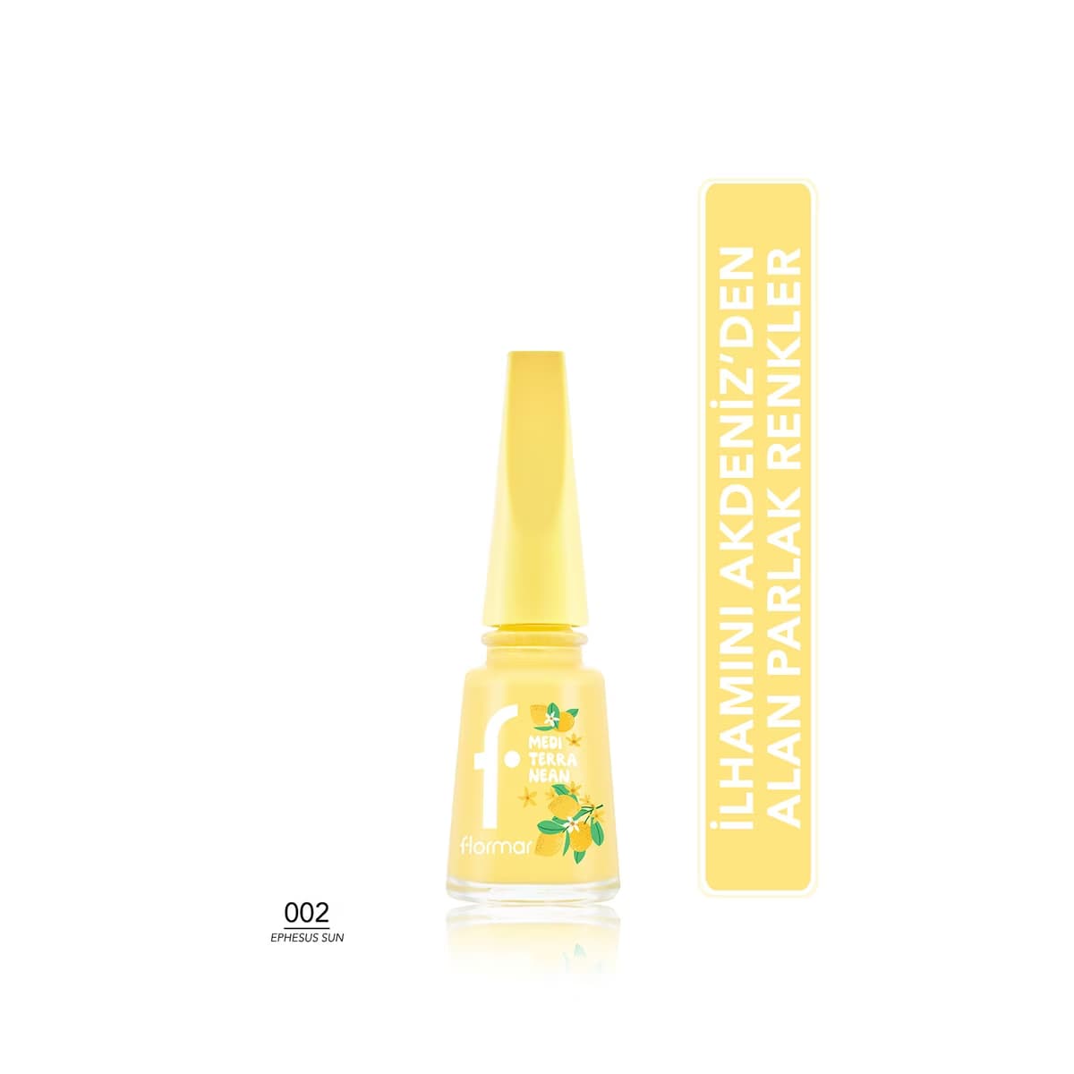 Flormar Mediterranean Yoğun Pigment Parlak Bitişli Oje 002 Ephesus Sun