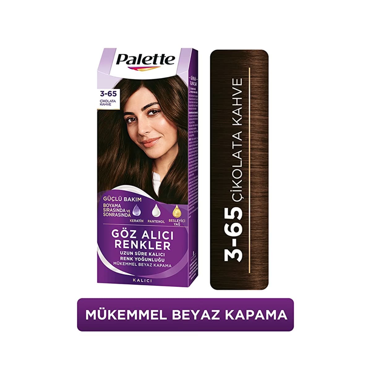 Palette Göz Alıcı Renkler Saç Boyası 3-65 Çikolata Kahve - Gratis