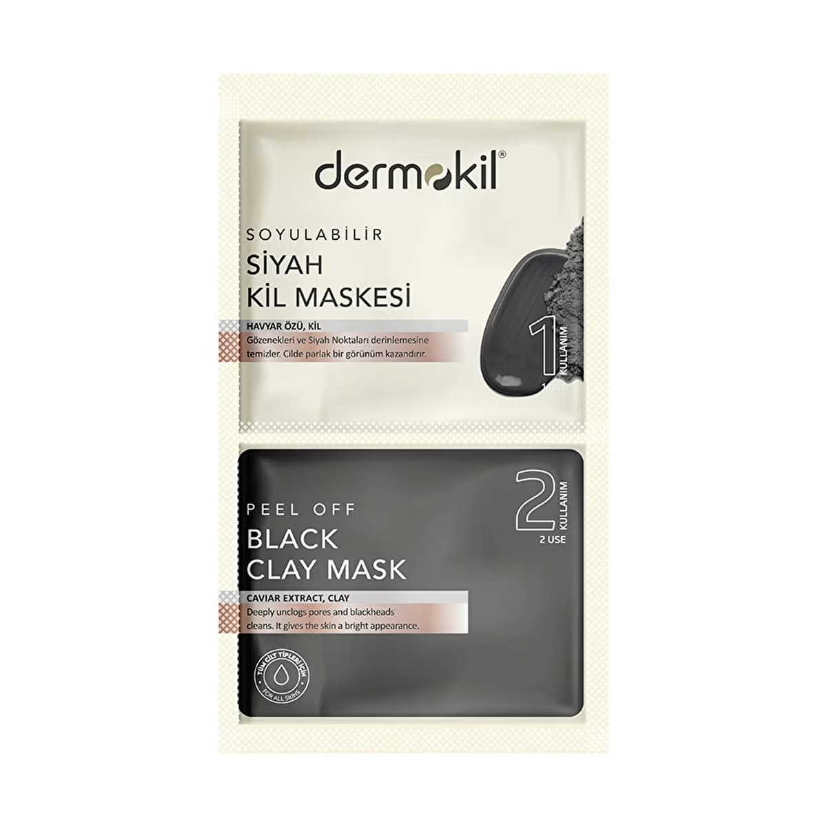 Dermokil Soyulabilir Havyarlı Siyah Kil Maskesi 15 ml - Gratis