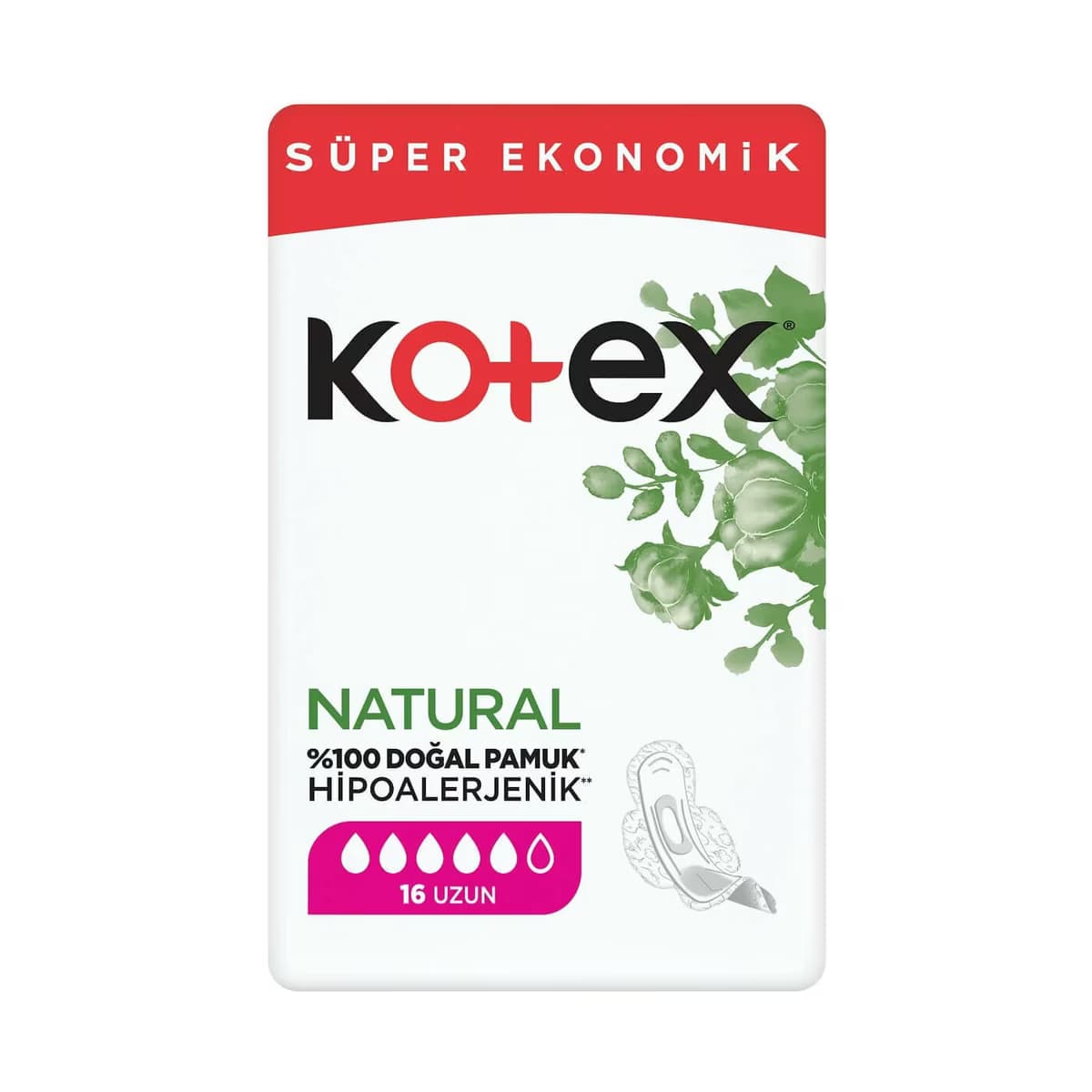 Kotex Natural Hijyenik Ped Ultra, Uzun 16'lı