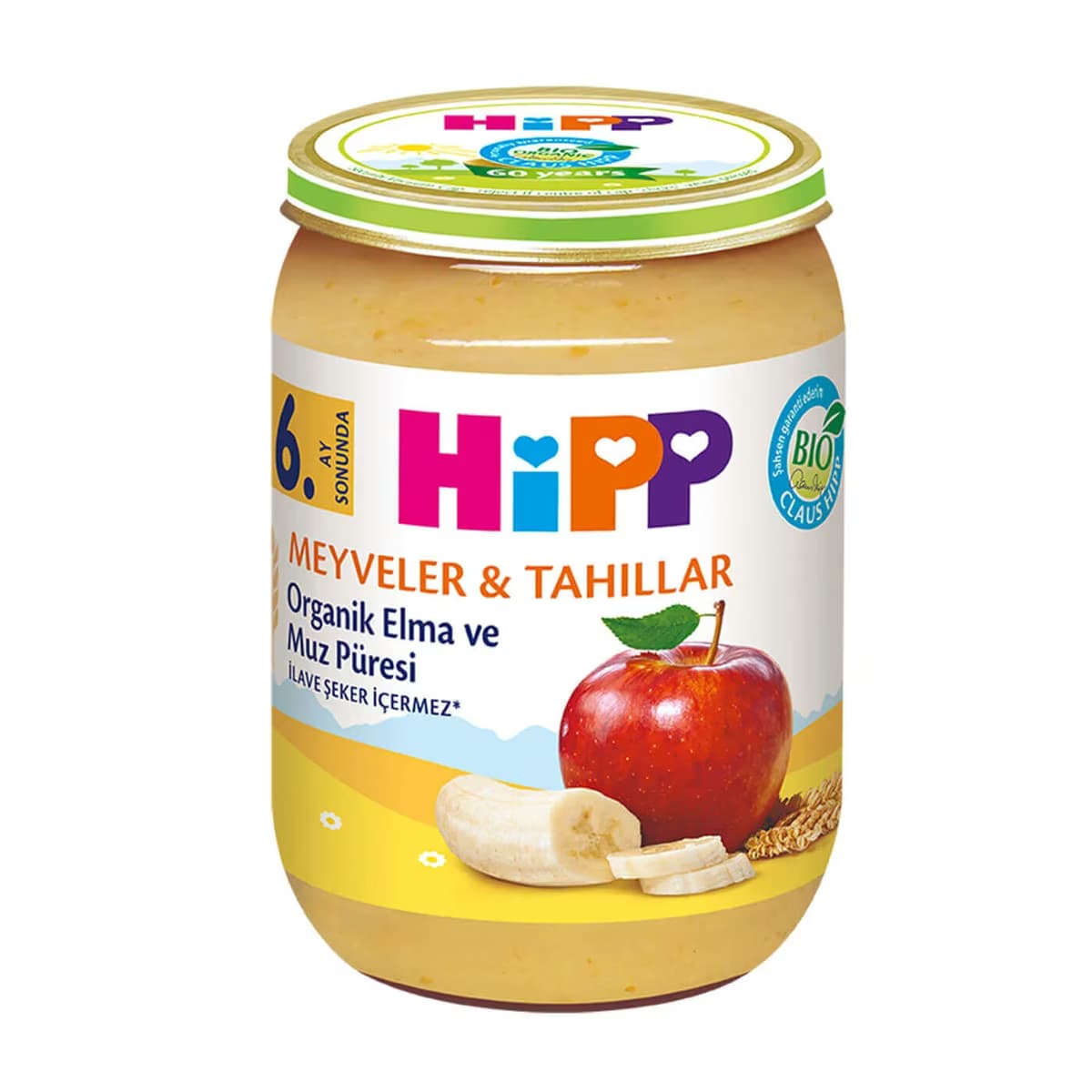 Hipp Organik Kavanoz Maması Elma ve Muz Püresi 190 gr