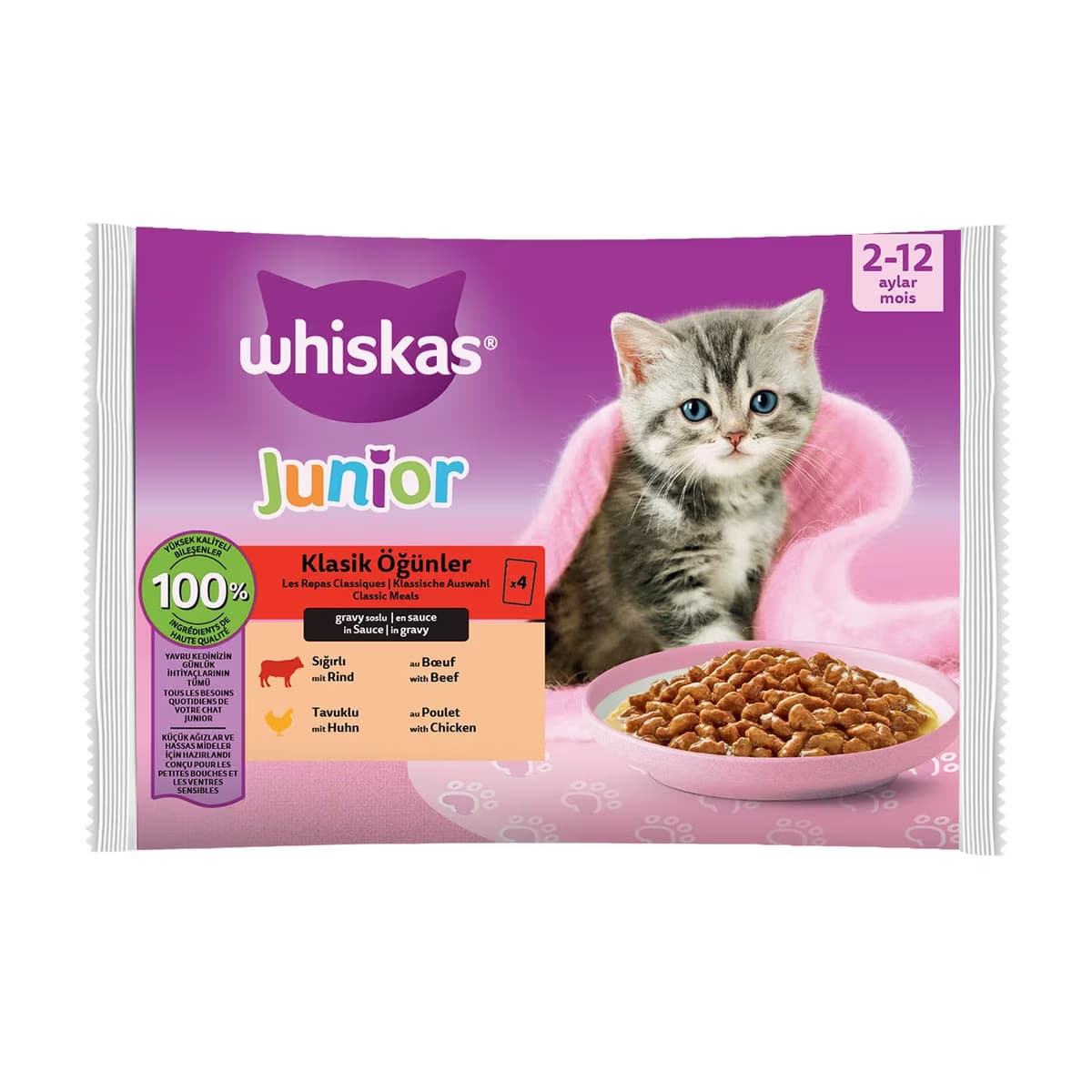 Whiskas Kedi Yavru Poşet Yaş Mama Klasik Öğünler 340gr