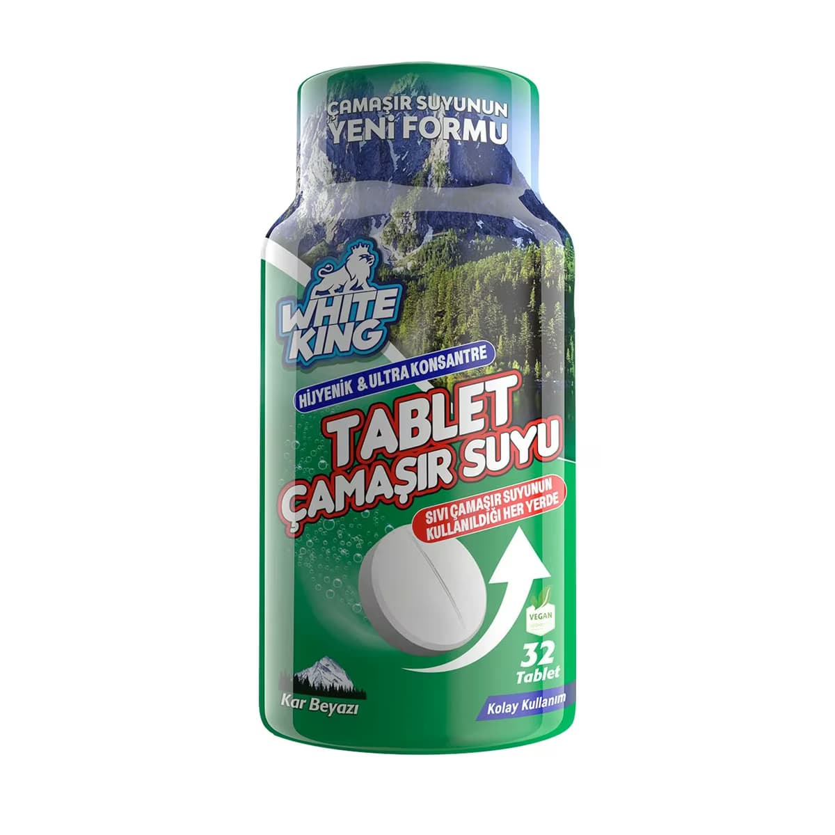 White King Çamaşır Suyu Tablet Kar Beyazı 32'li