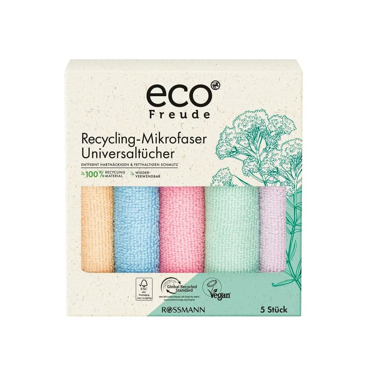 Eco Freude Mikrofiber Bez Geri Dönüştürülmüş 5'li