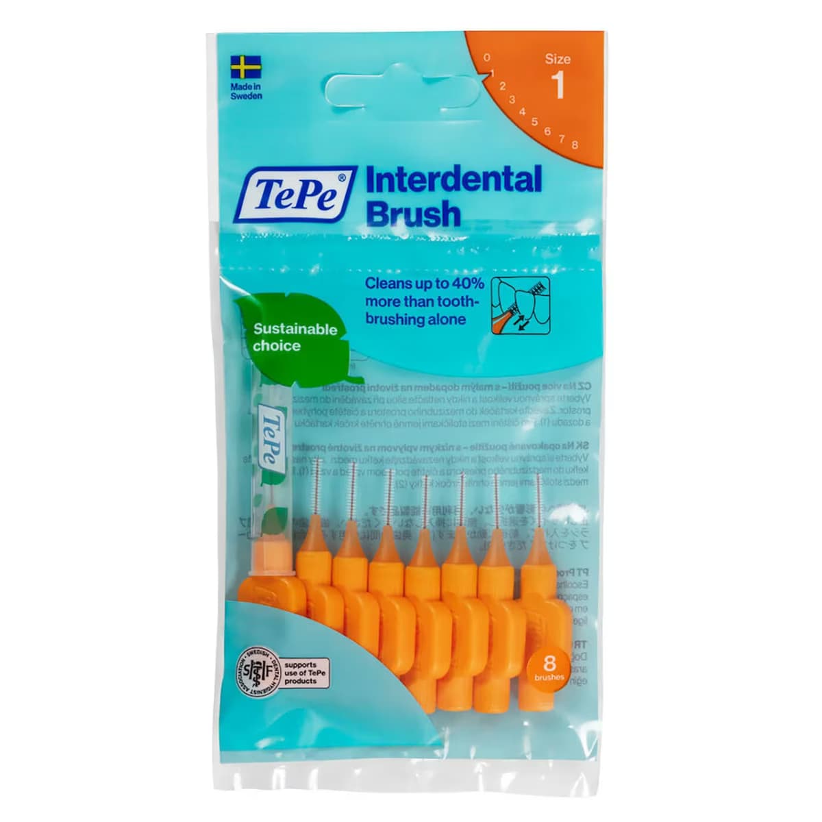 Tepe Arayüz Fırçası 0.45 mm Turuncu 8'li