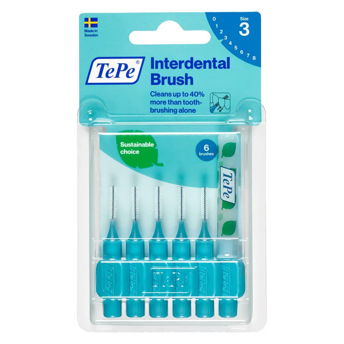 Tepe Arayüz Fırçası Blister 0.6 mm Mavi 6'lı
