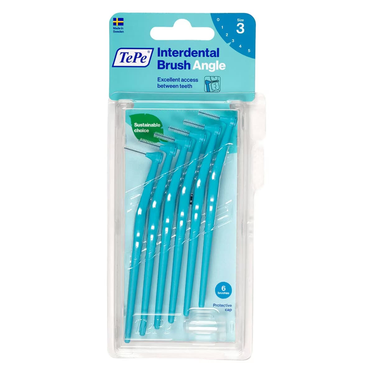 Tepe Arayüz Fırçası Angle Saplı 0.6 mm Mavi 6'lı
