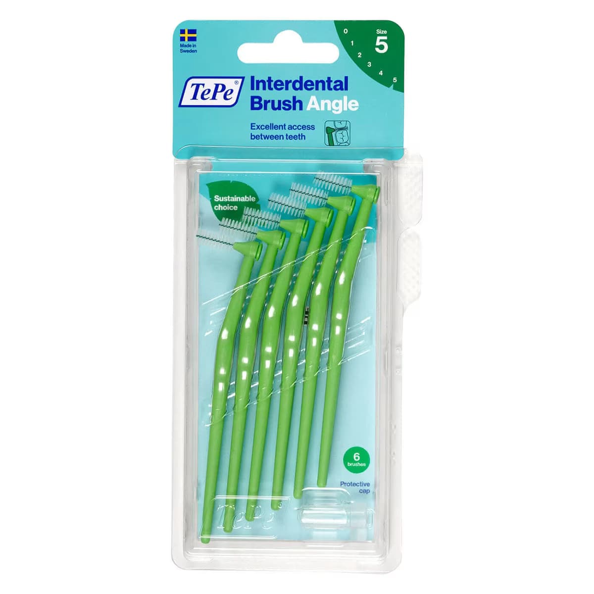 Tepe Arayüz Fırçası Angle Saplı 0.8 mm Yeşil 6'lı