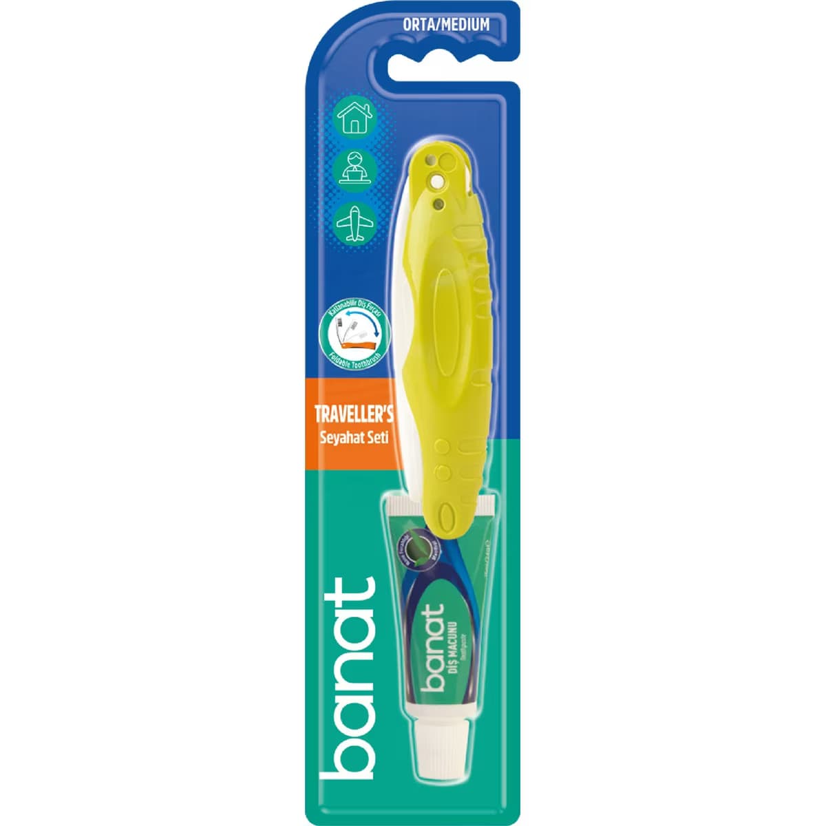 Banat Seyahat Seti Pocket Diş Fırçası Orta + Diş Macunu 15 ml