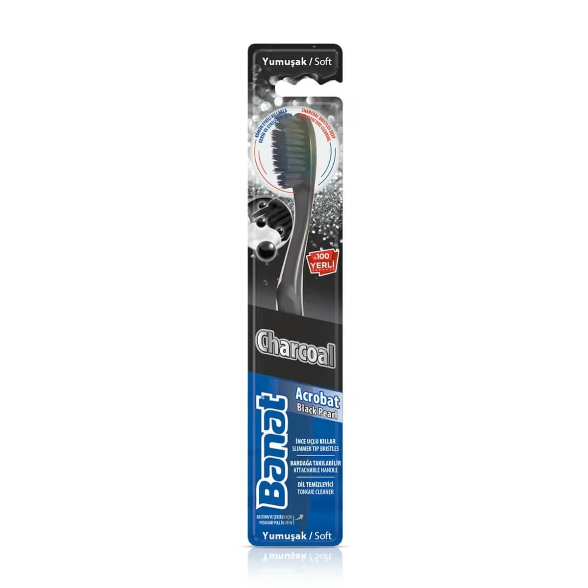 Banat Diş Fırçası Pearl Black Charcoal Yumuşak