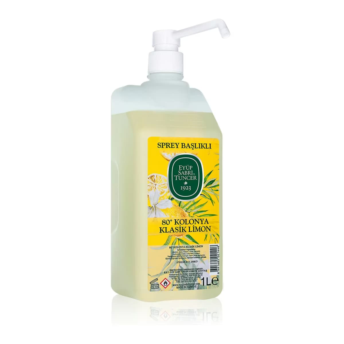 Eyüp Sabri Tuncer Limon Kolonyası Sprey Başlıklı 1000 ml