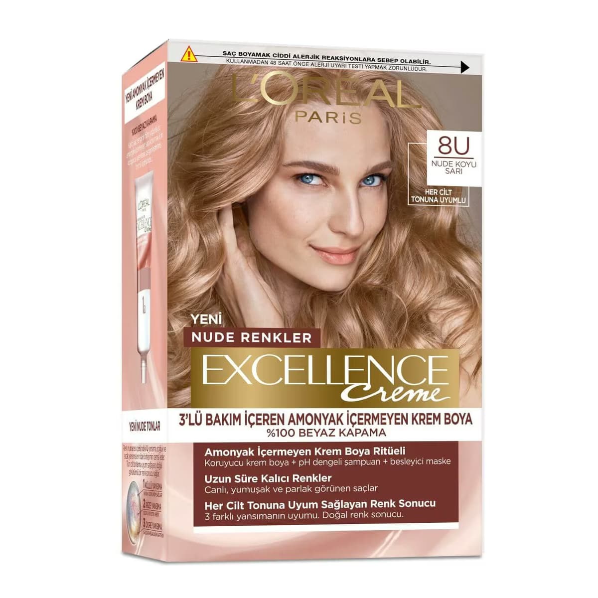L’Oréal Paris Excellence Nude Saç Boyası Koyu Sarı 8U 1 adet