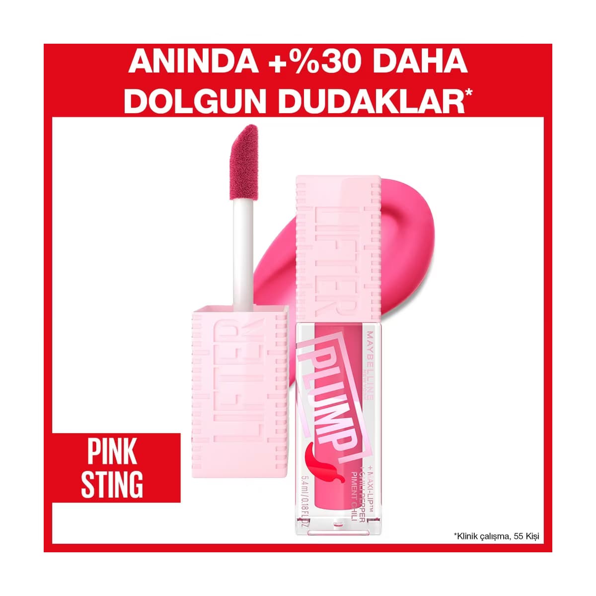 Maybelline New York Lifter Plump Dudak Parlatıcısı 003 Pink Sting - Gratis