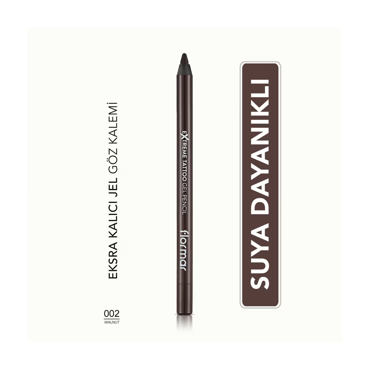 Flormar Extreme Tattoo Ekstra Kalıcı Mat Jel Göz Kalemi 002 Walnut - Gratis
