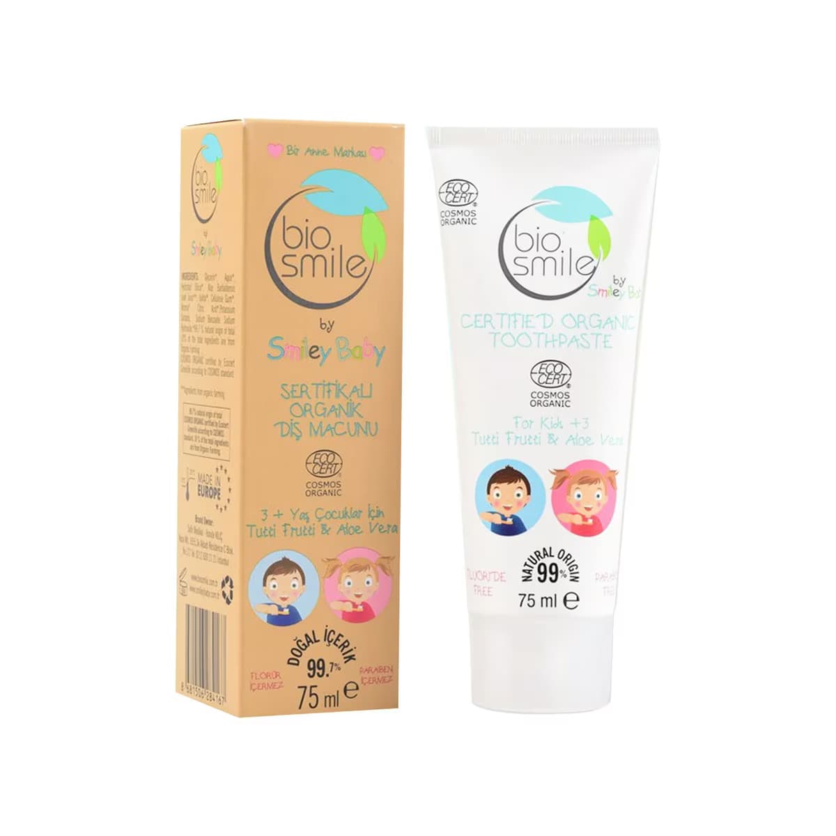 Bio Smile Diş Macunu 3 Yaş Tutti Frutti ve Aloe Vera 75 ml
