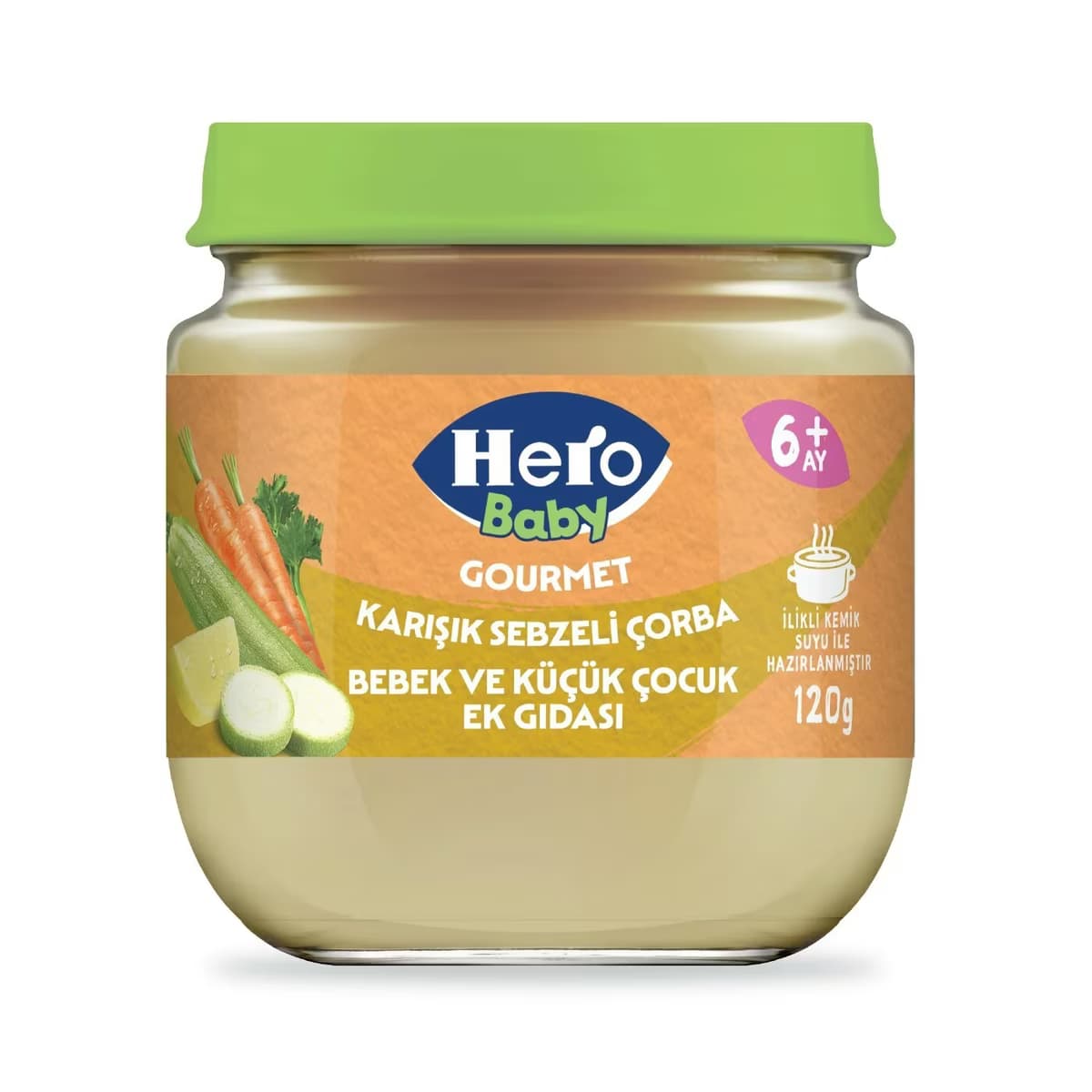 Hero Baby Kemik Sulu&Karışık Sebzeli Bebek Maması 120 gr