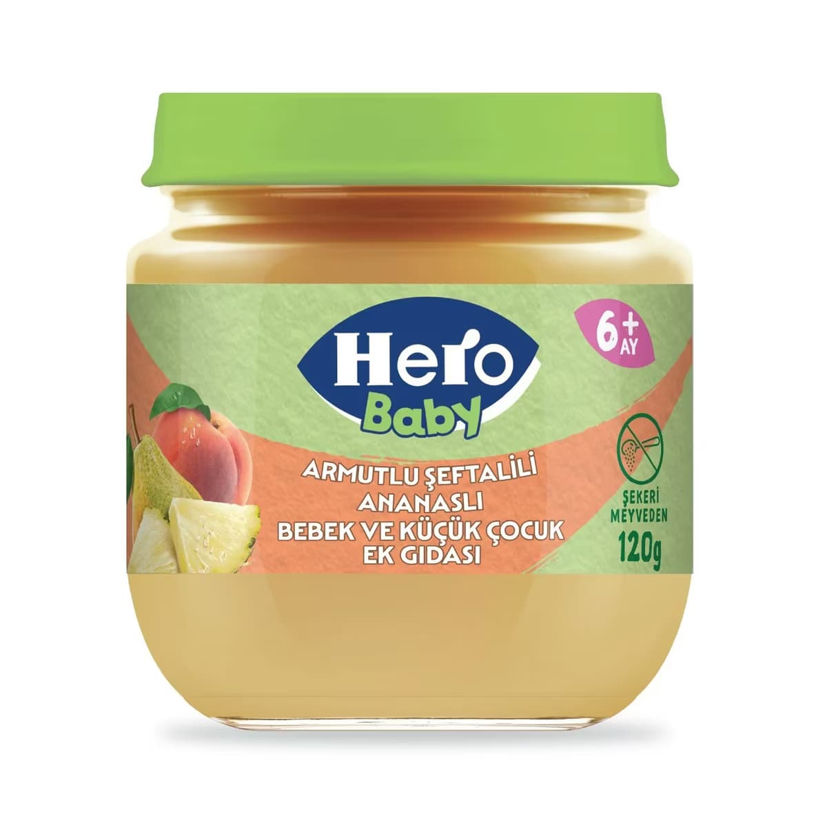 Hero Baby Armut Şeftali ve Ananas Püreli Kavanoz Mama 120 gr