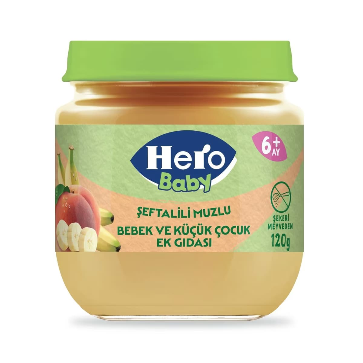 Hero Baby Şeftali ve Muz Püreli Kavanoz Mama 120 gr