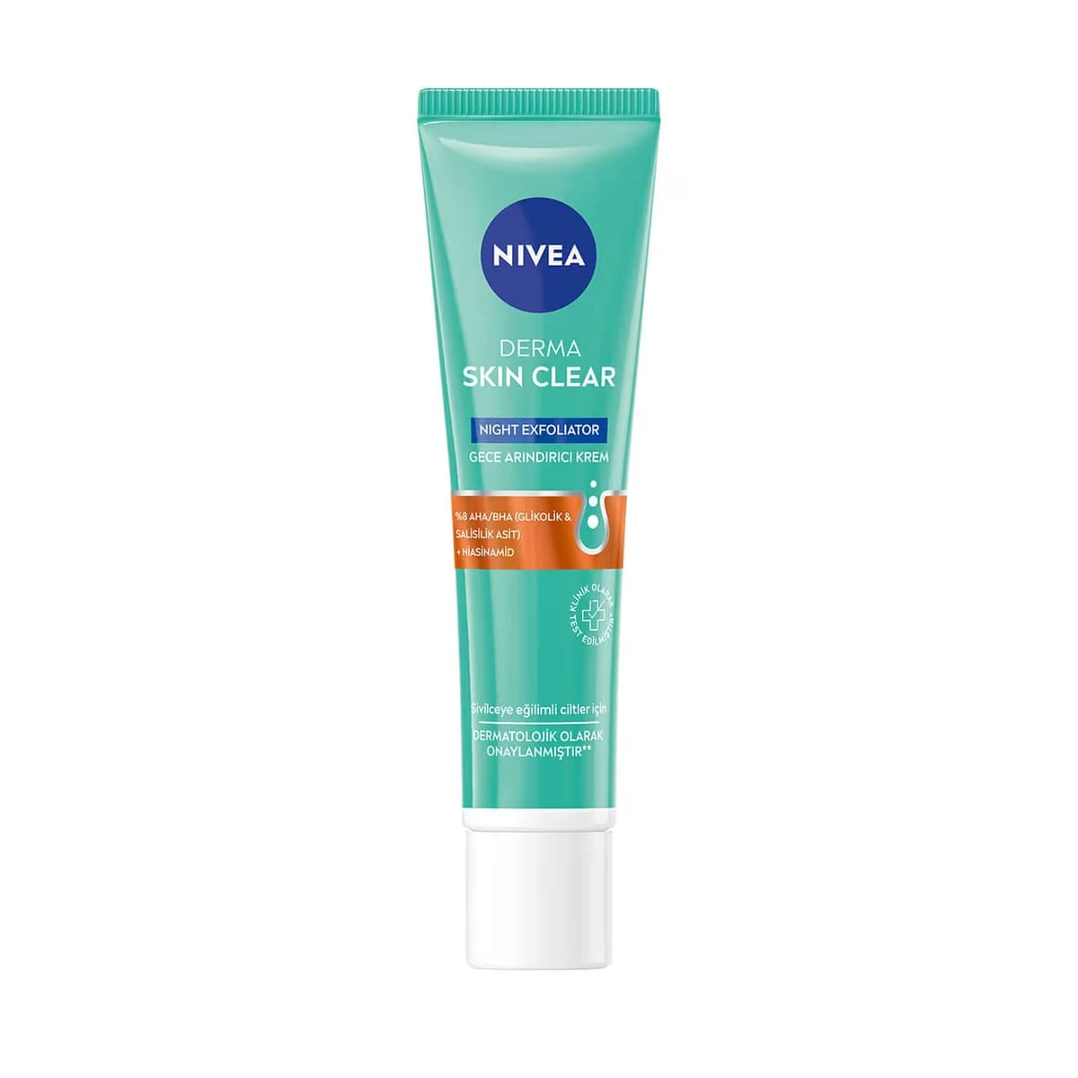 Nivea Derma Skin Clear Exfoliator Sivilce Karşıtı Gece Arındırıcı Krem 40 ml, Yağlı Cilt
